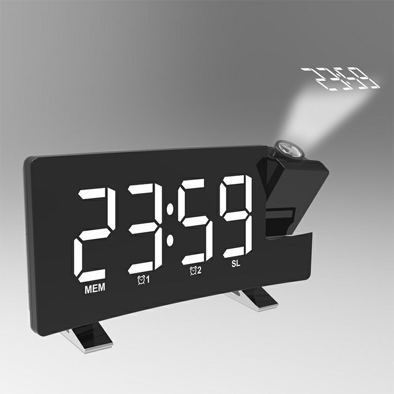 Digital LED Screen Projection Clock FM Radio with Dual Alarm